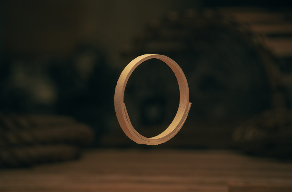 Ash wood ring for lobster traps, designed as a durable entry point for catching lobsters